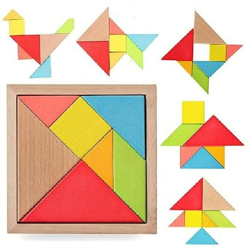 Simple Days Wooden Tangram Puzzle Intelligent Blocks for Kids